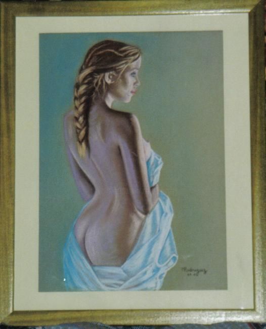 Malarstwo zatytułowany „Jeune fille à la na…” autorstwa Marguerite Rodriguez, Oryginalna praca, Olej