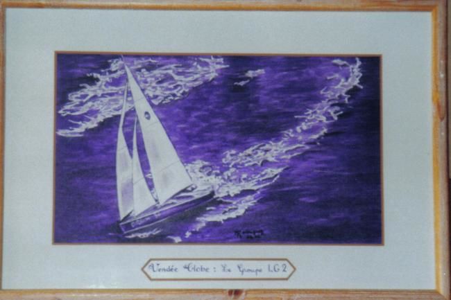 Printmaking titled "Vendée globe" by Marguerite Rodriguez, Original Artwork, Engraving