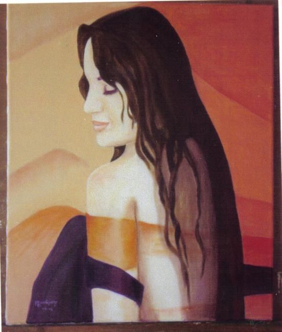 Malarstwo zatytułowany „Femme aux voiles” autorstwa Marguerite Rodriguez, Oryginalna praca, Olej