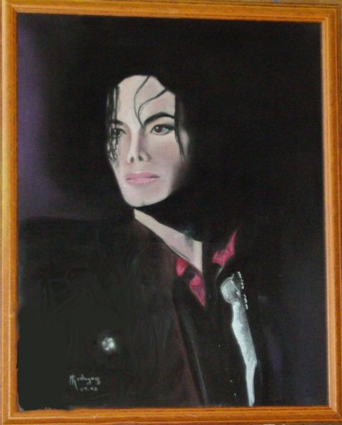 Картина под названием "Portrait de Michael…" - Marguerite Rodriguez, Подлинное произведение искусства, Масло
