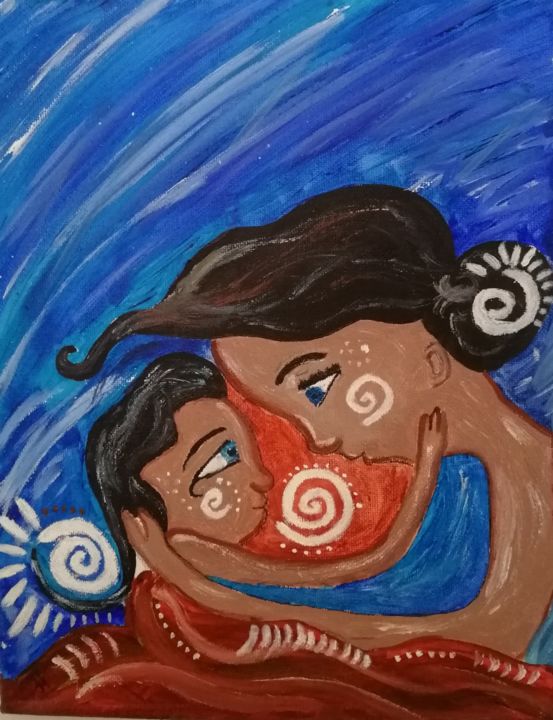 Painting titled "Connessione" by Martina Montagni, Original Art, Acrylic