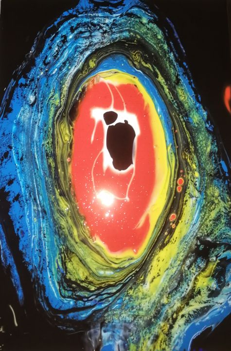 Painting titled "Black hole" by Martina Montagni, Original Art, Acrylic
