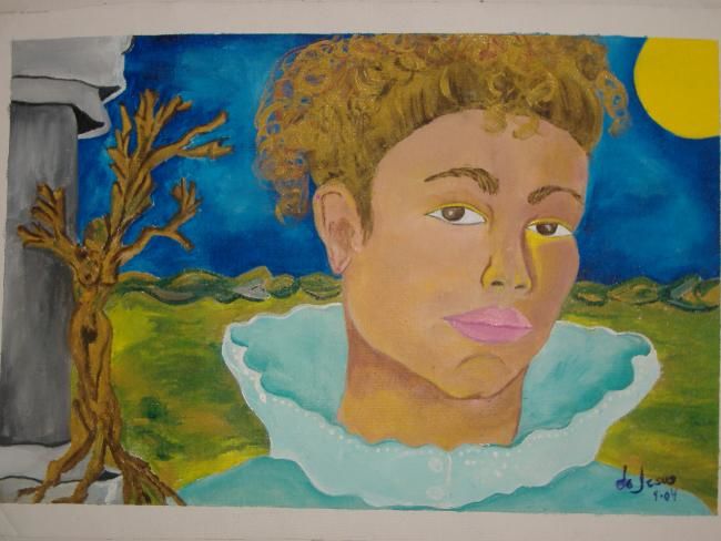 Pittura intitolato "Self Portrait" da Lourdes Dejesus-Rohena, Opera d'arte originale