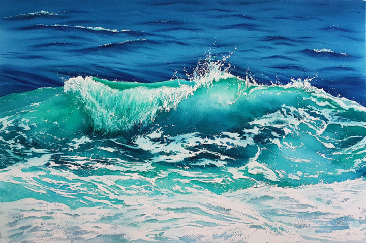 Waves And Seascape #33. Original Waterco, Painting By Svetlana Lileeva | Artmajeur