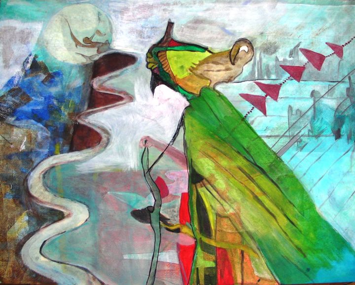 Painting titled "La sorcière" by Magil, Original Artwork