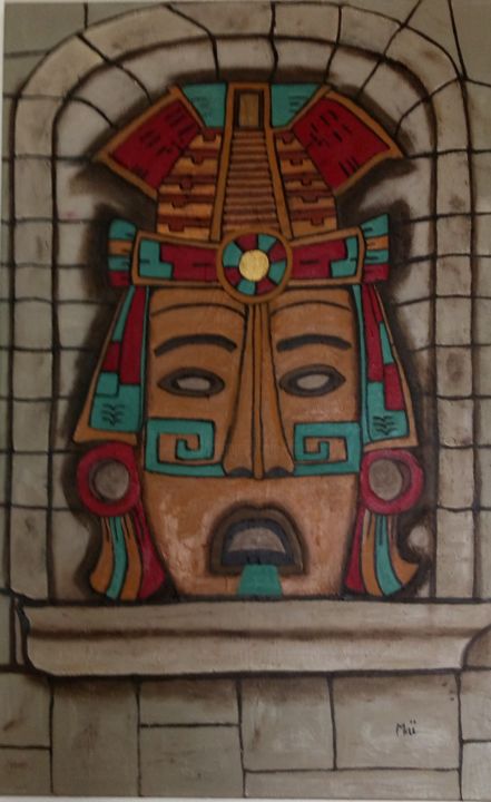Peinture intitulée "NAHUATL" par Maï Girac, Œuvre d'art originale, Huile