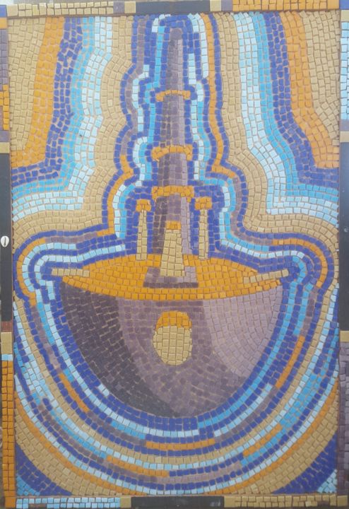 Sculpture intitulée "la kora en mosaïque" par Magloire, Œuvre d'art originale, Mosaïque