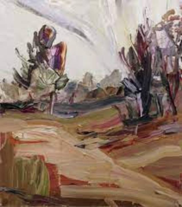 제목이 "Abstract Landscape"인 미술작품 Maka Magnolia로, 원작, 기름