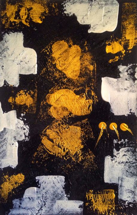 Painting titled "The Golden Age: ver…" by Matteo Gabellini (Magnus Golden), Original Artwork, Acrylic