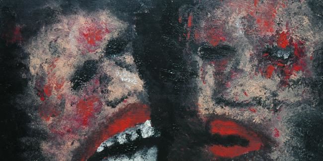 Malarstwo zatytułowany „Deux morts... (Homm…” autorstwa Damien Maguerre, Oryginalna praca