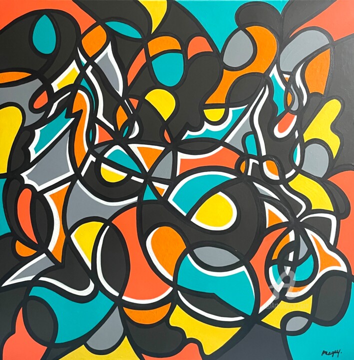 Malerei mit dem Titel "Lazy Horse" von Maguy Vaz (50nuancesdemarguerite), Original-Kunstwerk, Acryl