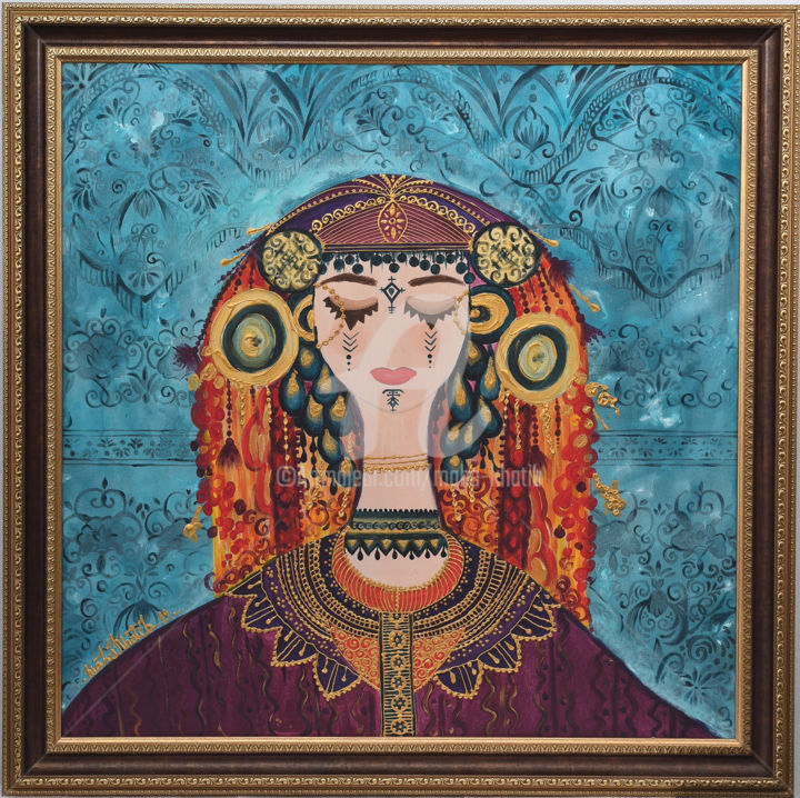 Peinture intitulée "Ma feminitée, moi f…" par Maha Khatib, Œuvre d'art originale, Acrylique Monté sur Châssis en bois