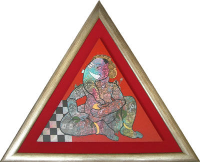 Картина под названием "Ganesha" - Mahadev, Подлинное произведение искусства