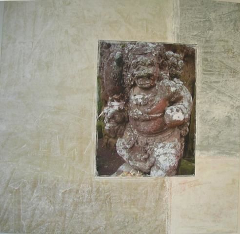 Pittura intitolato "Hanuman God?" da Hyder, Opera d'arte originale, Olio
