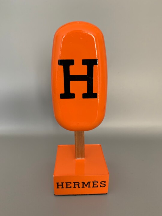 Sculpture intitulée "Ice Cream Hermès" par Mahëlle, Œuvre d'art originale, Résine