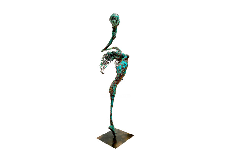 Sculpture titled "The Alien" by Mahesh Chathuranga Ekanayake, Original Artwork, Metals