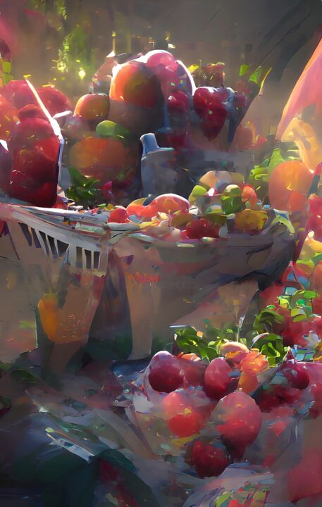 Arte digitale intitolato "fresh fruits 2" da Mahesh Tolani, Opera d'arte originale, Pittura digitale