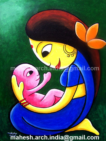 indian mother and child paintings