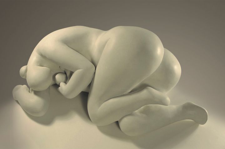 Sculpture titled "mother-child-2.jpg" by Mahesh Anjarlekar, Original Artwork, Resin