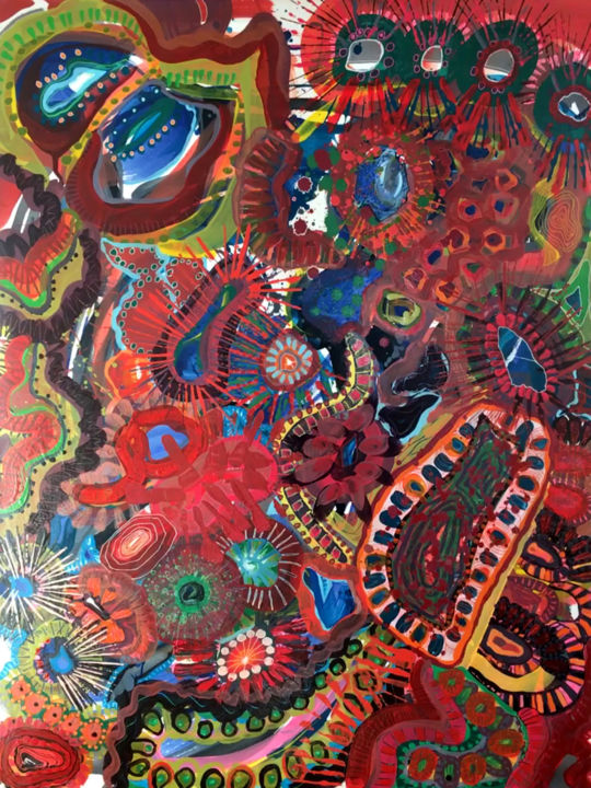 Peinture intitulée "Chaos" par Michella Ahm, Œuvre d'art originale, Acrylique