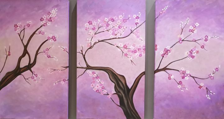 Картина под названием "Blossom" - Rajaa El Zein, Подлинное произведение искусства, Акрил