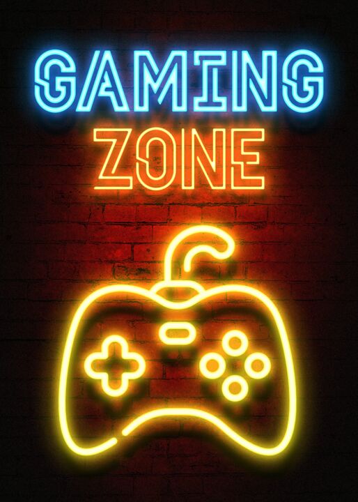 Digital Arts titled "gaming zone" by Mahmood Maher, Original Artwork, Digital Painting