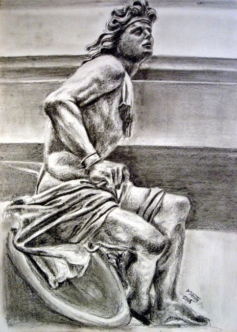 Drawing titled "Le captif" by Mahtab, Original Artwork, Other