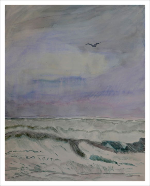 Malerei mit dem Titel "Avis de tempête" von Maï Laffargue, Original-Kunstwerk, Aquarell