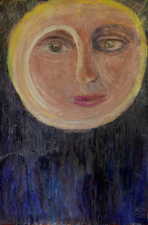 Malerei mit dem Titel "au clair de la lune" von Maï Laffargue, Original-Kunstwerk, Acryl