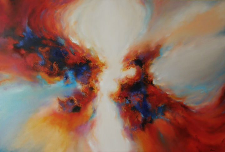 Painting titled "Phoenix (XXLarge)" by Maia Nikolov, Original Artwork, Oil