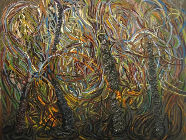 Painting titled "Rhythm" by Maia Stefana Oprea, Original Artwork, Oil