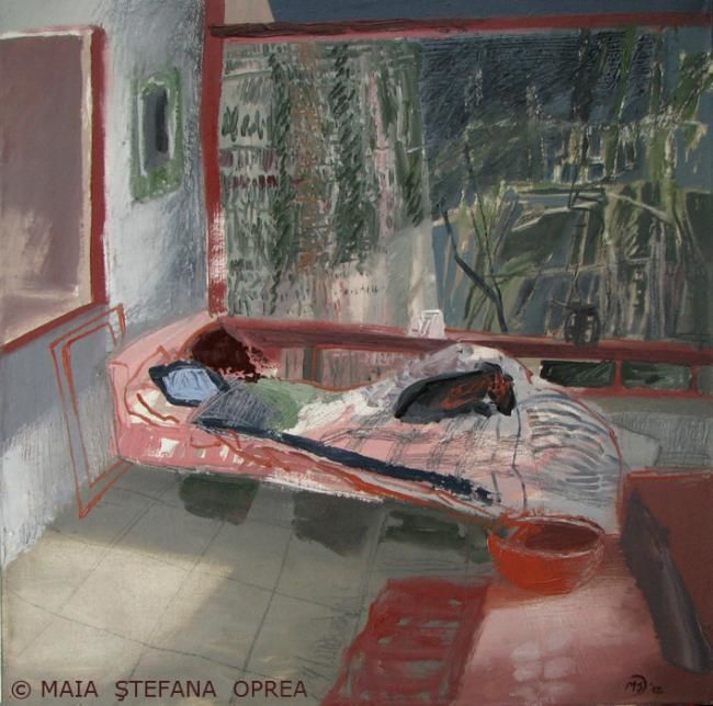 Peinture intitulée "Veranda I" par Maia Stefana Oprea, Œuvre d'art originale, Huile