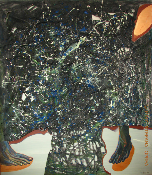 Malerei mit dem Titel "Cosmos" von Maia Stefana Oprea, Original-Kunstwerk, Öl