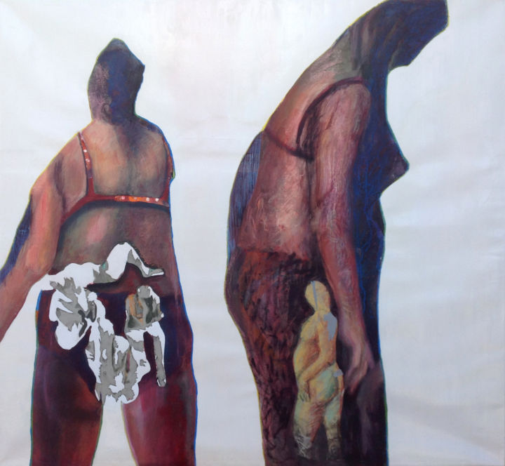 Pintura intitulada "Bathers" por Maia Stefana Oprea, Obras de arte originais, Óleo