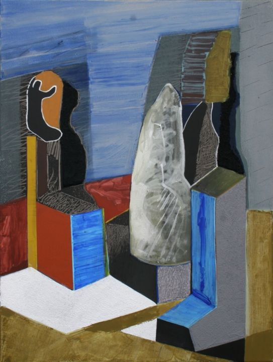 Pintura titulada "Butte de polystyrene" por Maia Stefana Oprea, Obra de arte original, Oleo