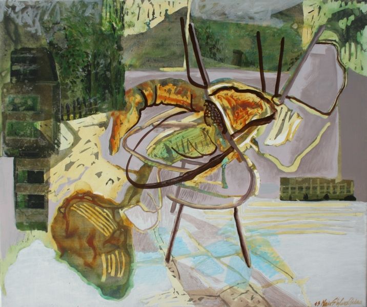 Pintura titulada "Chaise en osier" por Maia Stefana Oprea, Obra de arte original, Oleo