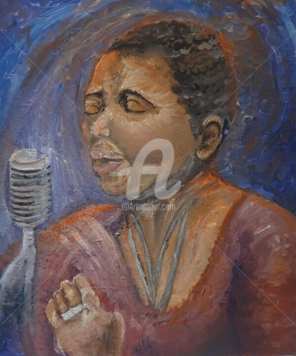 Painting titled "La chanteuse" by Maier Salomé, Original Artwork