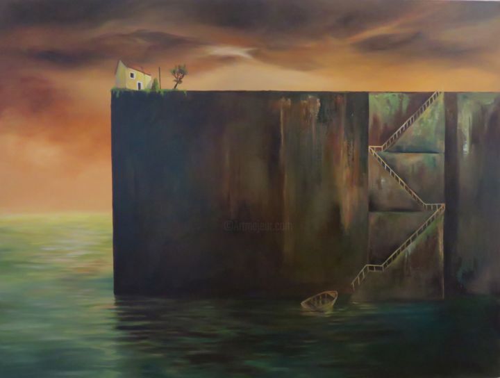 Pintura intitulada "Une solitude sans f…" por Bernard Maignan, Obras de arte originais, Acrílico