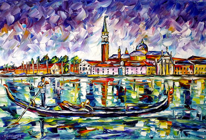Malerei mit dem Titel "San Giorgio Maggiore" von Mirek Kuzniar, Original-Kunstwerk, Öl