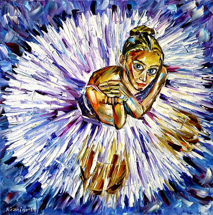 绘画 标题为“Sitzende Ballerina” 由Mirek Kuzniar, 原创艺术品, 油
