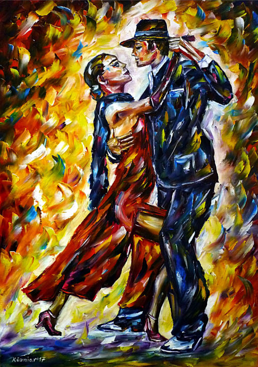 Painting titled "Tango I" by Mirek Kuzniar, Original Artwork, Oil