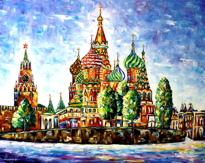 "Moskaus roter Juwel…" başlıklı Tablo Mirek Kuzniar tarafından, Orijinal sanat, Petrol