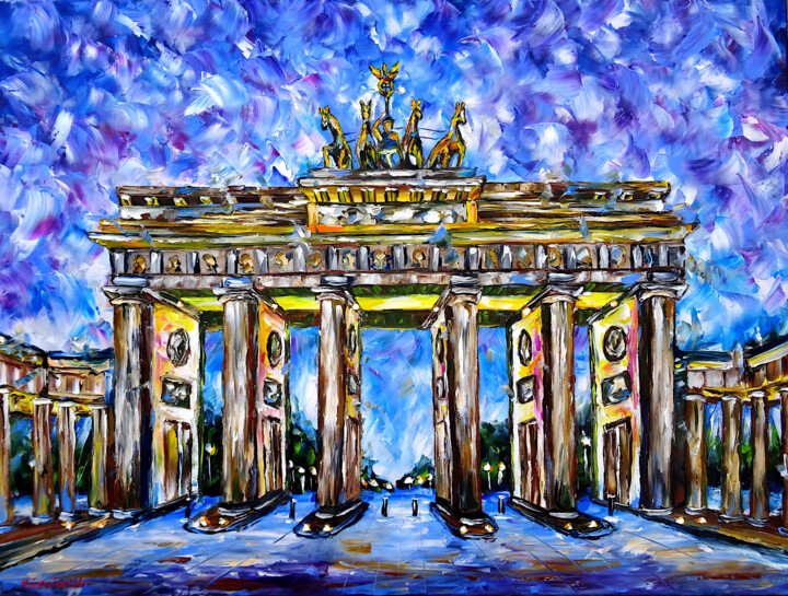 Painting titled "The Brandenburg Gate" by Mirek Kuzniar, Original Artwork, Oil