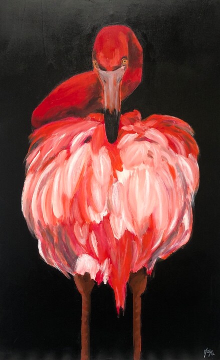 "Flamingo 1" başlıklı Tablo Maïlys Painting tarafından, Orijinal sanat, Akrilik