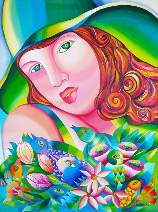 Peinture intitulée "The hunter" par Mairim Perez Roca, Œuvre d'art originale, Acrylique