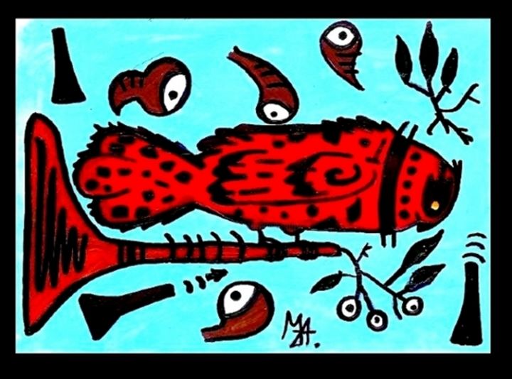 Pintura intitulada "gaviao vermelho" por Mairon Almeida, Obras de arte originais, Óleo