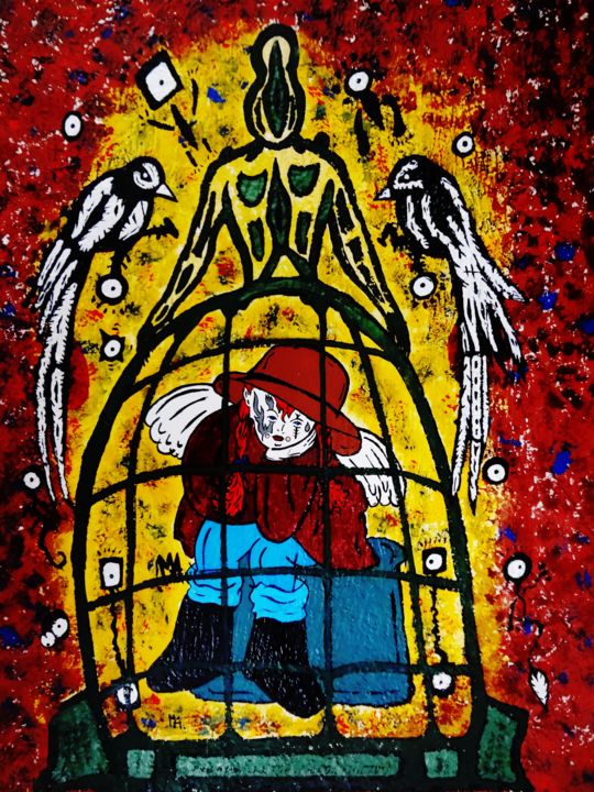 Pintura titulada "prisão imaginária" por Mairon Almeida, Obra de arte original, Acrílico