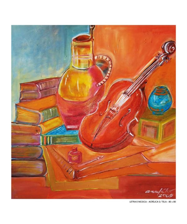 Pintura intitulada "Música e poesia" por Ana Felix Garjan, Obras de arte originais, Acrílico