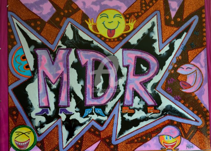Painting titled "MDR  "Mort de rire"" by Maïthé Mercaderre, Original Artwork, Acrylic