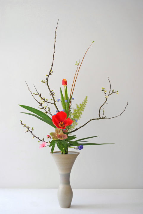 Artisanat intitulée "Ikenobo ikebana, ar…" par Thai Mai Van, Œuvre d'art originale